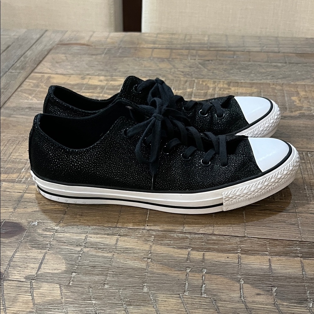 Converse Black and White Special Edition Sneakers with Waterproof Bubble Texture